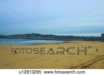 Stock Image - spain, asturias, 
gijon, city, town, 
beach, sand. fotosearch 
- search stock 
photos, pictures, 
images, and photo 
clipart