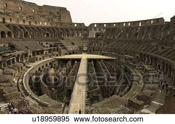 Stock Image - high angle view 
of the interior 
of the coliseum, 
 ancient roman. 
fotosearch - search 
stock photos, 
pictures, images, 
and photo clipart