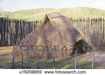 Stock Photograph - thatched hut, 
indian cahokia. 
fotosearch - search 
stock photos, 
pictures, images, 
and photo clipart