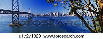 Stock Photograph - bay bridge & san 
francisco from 
treasure island 
at sunrise. fotosearch 
- search stock 
photos, pictures, 
images, and photo 
clipart