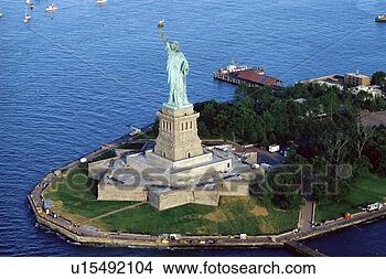 Stock Photo - aerial view of 
the statue of 
liberty. fotosearch 
- search stock 
photos, pictures, 
images, and photo 
clipart