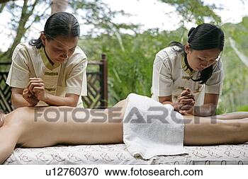 免版税(RF)类图片 - 二, 女<em>按摩师</em>, 按摩, a, wom