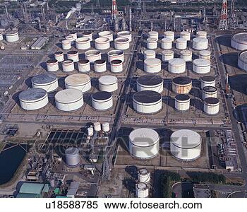 Stock Image - aerial view of 
tanks of plant. 
fotosearch - search 
stock photos, 
pictures, images, 
and photo clipart