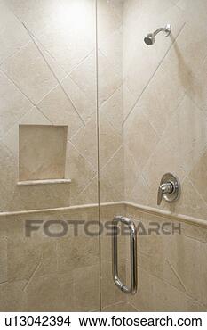 Stock Photo - detail of stone 
shower with glass 
door. fotosearch 
- search stock 
photos, pictures, 
images, and photo 
clipart