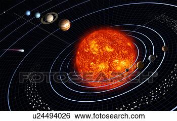 Stock Illustration - the solar system 
showing the sun, 
 inner planets, 
 asteroid belt. 
fotosearch - search 
clipart, illustration, 
drawings and vector 
eps graphics images