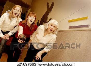 Stock Photo - family bowling. 
fotosearch - search 
stock photos, 
pictures, images, 
and photo clipart