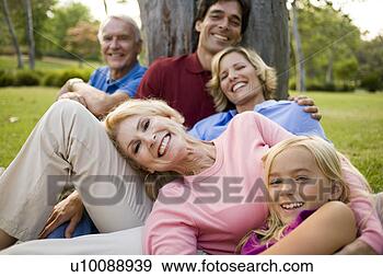 Stock Photograph - three generations 
in park. fotosearch 
- search stock 
photos, pictures, 
images, and photo 
clipart