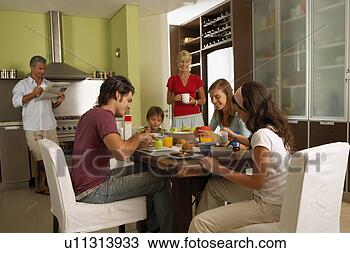 Stock Photo - family breakfast. 
fotosearch - search 
stock photos, 
pictures, images, 
and photo clipart