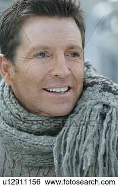 Stock Photo - close-up of mature 
man wearing a 
scarf. fotosearch 
- search stock 
photos, pictures, 
images, and photo 
clipart