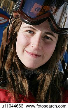 Stock Photo - close-up of young 
girl with snow 
goggles. fotosearch 
- search stock 
photos, pictures, 
images, and photo 
clipart