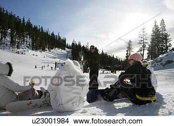 Stock Photo - five people on 
a ski slope. fotosearch 
- search stock 
photos, pictures, 
images, and photo 
clipart