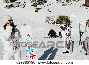 Stock Photo - group of people 
staning on a ski 
slope. fotosearch 
- search stock 
photos, pictures, 
images, and photo 
clipart