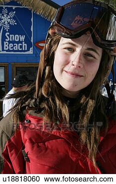Stock Photography - young woman wearing 
snow goggles. 
fotosearch - search 
stock photos, 
pictures, images, 
and photo clipart