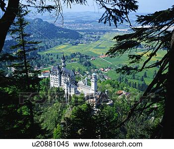 Stock Image - aerial view of 
neuschwanstein 
castle, bavaria, 
germany. fotosearch 
- search stock 
photos, pictures, 
images, and photo 
clipart