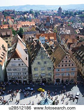 Stock Photo - aerial view of 
town in rothenburg, 
germany. fotosearch 
- search stock 
photos, pictures, 
images, and photo 
clipart