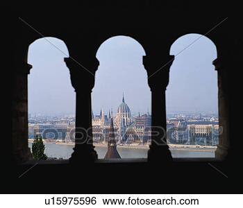 Stock Photo - budapest city 
and danube river 
seen between pillars, 
budapest, hungary. 
fotosearch - search 
stock photos, 
pictures, images, 
and photo clipart