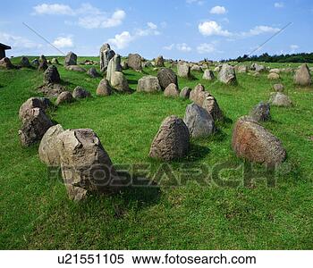 Stock Image - tombstones of 
vikings in lindholm, 
denmark. fotosearch 
- search stock 
photos, pictures, 
images, and photo 
clipart