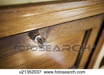 Picture - detail of knob 
on wooden drawer. 
fotosearch - search 
stock photos, 
pictures, images, 
and photo clipart