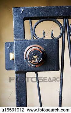 Stock Photo - detail of repainted 
lock. fotosearch 
- search stock 
photos, pictures, 
images, and photo 
clipart