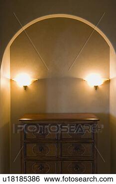Stock Photo - wood dresser and 
lights. fotosearch 
- search stock 
photos, pictures, 
images, and photo 
clipart