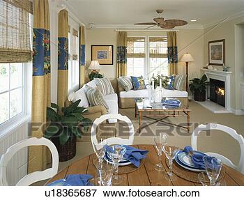 Picture - traditional living 
room and dining 
room with fireplace. 
fotosearch - search 
stock photos, 
pictures, images, 
and photo clipart