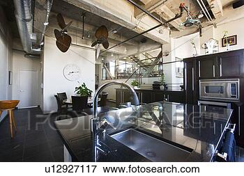 Picture - vignette of modern 
kitchen. fotosearch 
- search stock 
photos, pictures, 
images, and photo 
clipart
