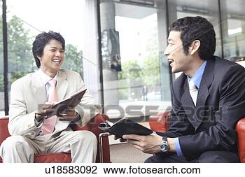 Stock Photo - businessmen having 
a pleasant chat. 
fotosearch - search 
stock photos, 
pictures, images, 
and photo clipart