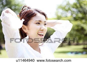 Stock Photography - bracing woman. 
fotosearch - search 
stock photos, 
pictures, images, 
and photo clipart