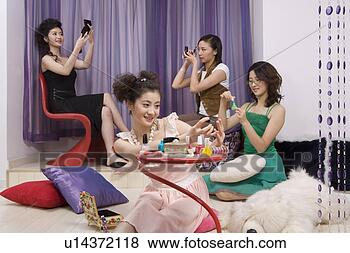 Stock Photo - four making up 
young woman. fotosearch 
- search stock 
photos, pictures, 
images, and photo 
clipart