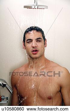Stock Photography - man taking a shower 
at the gym. fotosearch 
- search stock 
photos, pictures, 
images, and photo 
clipart