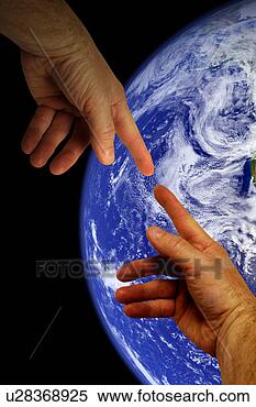 Stock Image - two hands about 
to touch portraying 
unity peace for 
mankind global. 
fotosearch - search 
stock photos, 
pictures, images, 
and photo clipart