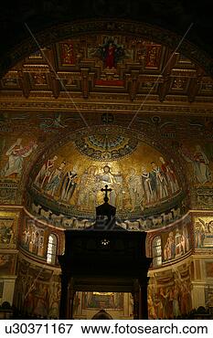 Picture - apse mosaics, 
santa maria in 
trastevere, rome, 
italy. fotosearch 
- search stock 
photos, pictures, 
images, and photo 
clipart