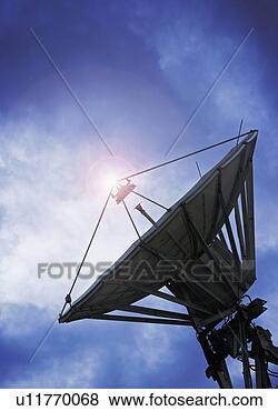 Pictures of Silhouette of satellite dish u11770068 - Search Stock...