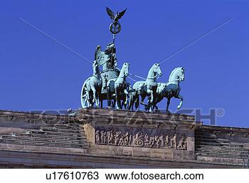 Stock Photo - detail,  brandenburg 
gate,  sculpture 
of four horse 
chariot driven 
by. fotosearch 
- search stock 
photos, pictures, 
images, and photo 
clipart