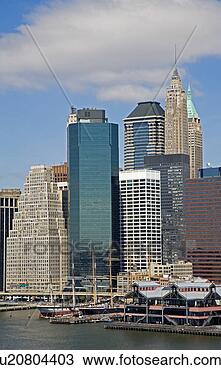 Stock Photo - south street seaport 
museum and lower 
manhattan skyline, 
 new york. fotosearch 
- search stock 
photos, pictures, 
images, and photo 
clipart