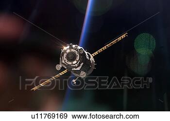 Stock Photograph - the soyuz tma-5 
spacecraft departs 
from the international 
space. fotosearch 
- search stock 
photos, pictures, 
images, and photo 
clipart