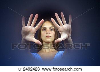 Stock Photo - vignette of a 
woman's head and 
hands held out 
before her. fotosearch 
- search stock 
photos, pictures, 
images, and photo 
clipart
