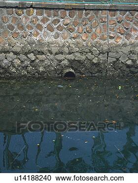Stock Photography - culvert in river, 
high angle view. 
fotosearch - search 
stock photos, 
pictures, images, 
and photo clipart