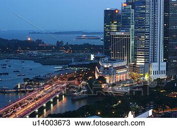 Stock Photo - night aerial view 
of esplanade bridge 
- singapore. fotosearch 
- search stock 
photos, pictures, 
images, and photo 
clipart