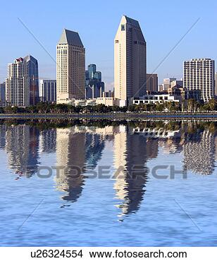 Stock Photo - digital reflections 
on the bay of 
downtown san diego. 
fotosearch - search 
stock photos, 
pictures, images, 
and photo clipart
