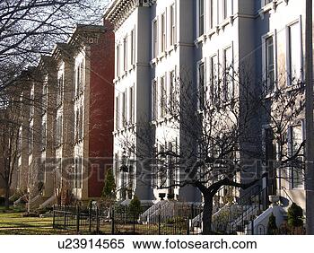 Stock Image - profile of row 
houses in an urban 
area. fotosearch 
- search stock 
photos, pictures, 
images, and photo 
clipart