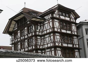 Stock Photo - traditional swiss 
tudor house - 
 luzern switzerland. 
fotosearch - search 
stock photos, 
pictures, images, 
and photo clipart