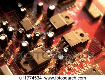 Stock Photo - electronics closeup 
of circuit board. 
fotosearch - search 
stock photos, 
pictures, images, 
and photo clipart