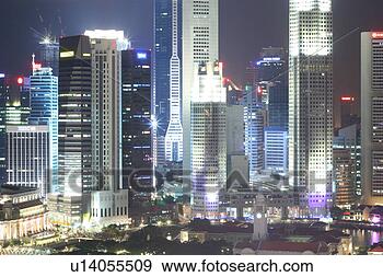 Stock Photograph - central business 
district city 
skyline at night, 
singapore. fotosearch 
- search stock 
photos, pictures, 
images, and photo 
clipart