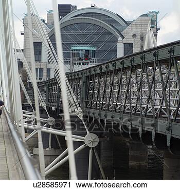 Stock Photography - walk bridge along 
side a railway 
bridge in london. 
fotosearch - search 
stock photos, 
pictures, images, 
and photo clipart