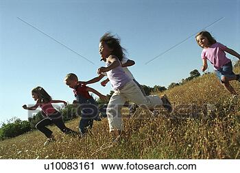 Stock Photography - five children 
running in field. 
fotosearch - search 
stock photos, 
pictures, images, 
and photo clipart