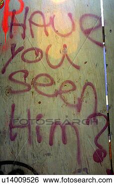 Stock Photo - have you seen 
him - religious 
graffiti on skateboard 
ramp. fotosearch 
- search stock 
photos, pictures, 
images, and photo 
clipart