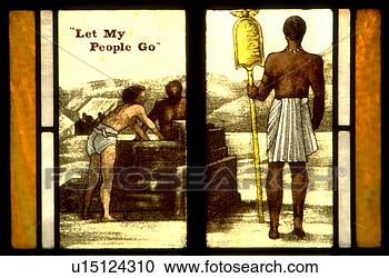 Stock Photography - moses and egyptian 
slaves on stained 
glass window. 
fotosearch - search 
stock photos, 
pictures, images, 
and photo clipart