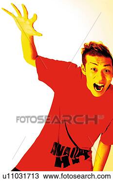 Stock Photo - young adult man 
posing, photography, 
cg, front view, 
toned image. fotosearch 
- search stock 
photos, pictures, 
images, and photo 
clipart