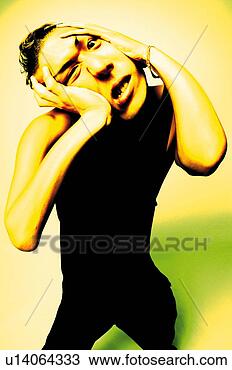 Stock Photo - young adult man 
posing, photography, 
cg, front view, 
toned image. fotosearch 
- search stock 
photos, pictures, 
images, and photo 
clipart